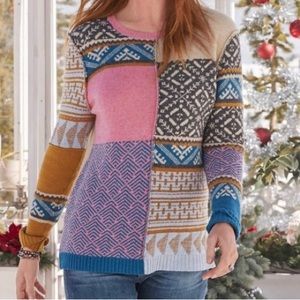 Sundance Fields of Fair Patchwork Sweater
